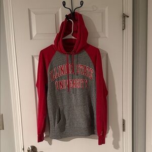 Gray and Red Women's University Hoodie